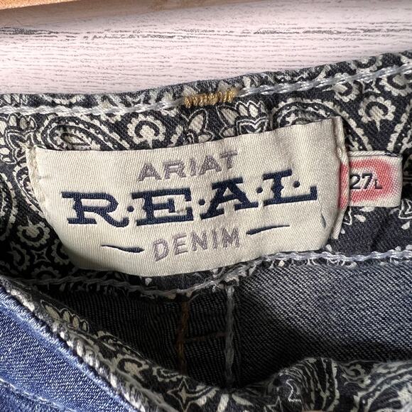 Ariat Jeans Womens Size 27L Real Denim Riding Whipstitch Ocean Bootcut - Picture 2 of 16